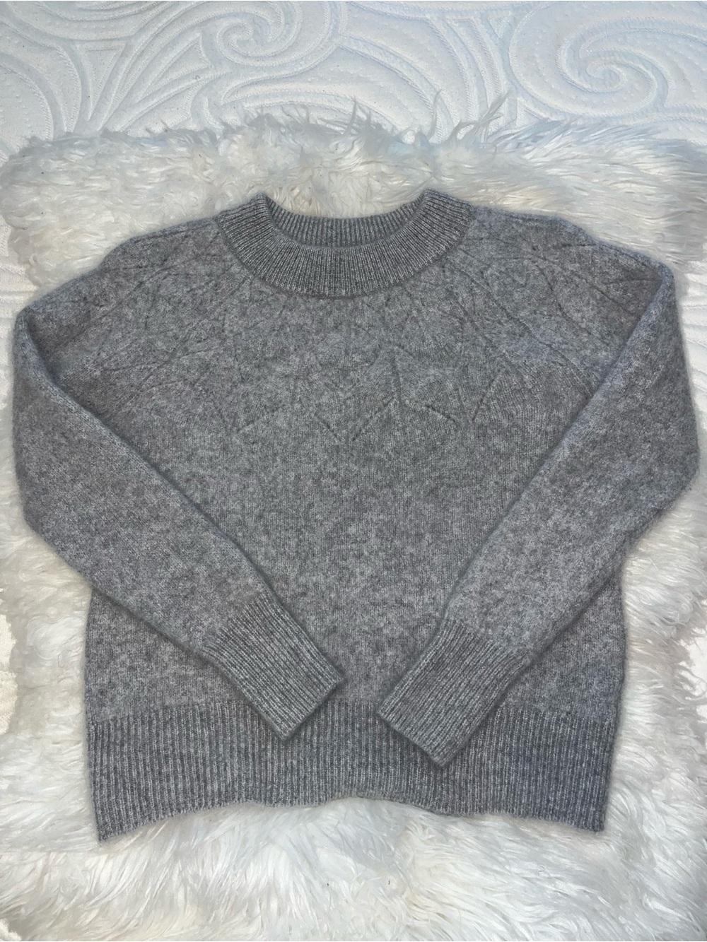 Saks Fifth Avenue Heather Gray Crewneck Knit Sweater